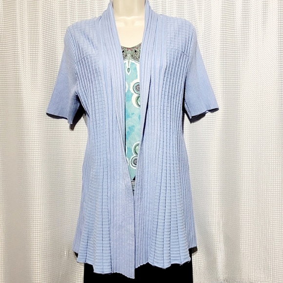 Lane Bryant Periwinkle Short Sleeve Cardigan (22/24) - Picture 3 of 9